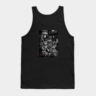 Five Night at Freddy's black and white Tank Top